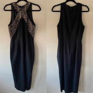 Cache Formal Dress with Beaded Neckline